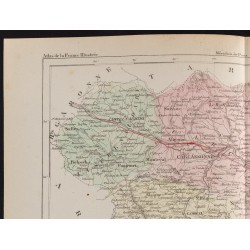 Gravure de 1855 - Carte du département de l'Aude - 2