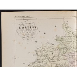 Gravure de 1855 - Carte du département de l'Ariège - 2