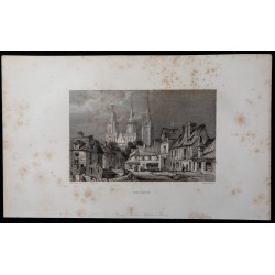 1844 - Vue de la cathédrale d'Évreux 