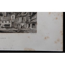 1844 - Vue de la cathédrale d'Évreux 
