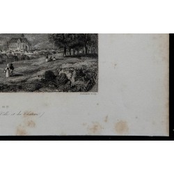 1844 - Vue de la ville et du château d'Eu 