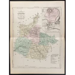 Gravure de 1855 - Carte du département des Ardennes - 1