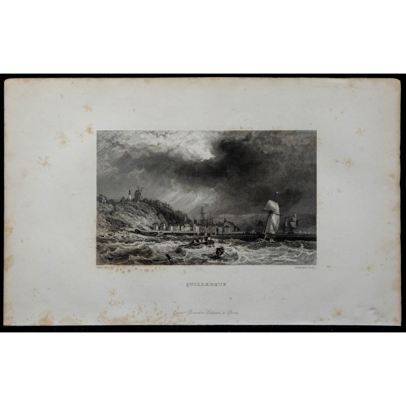 1844 - Vue du port de Quillebeuf 