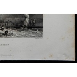 1844 - Vue du port de Quillebeuf 