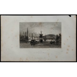 1844 - Vue de Rouen depuis la Seine 