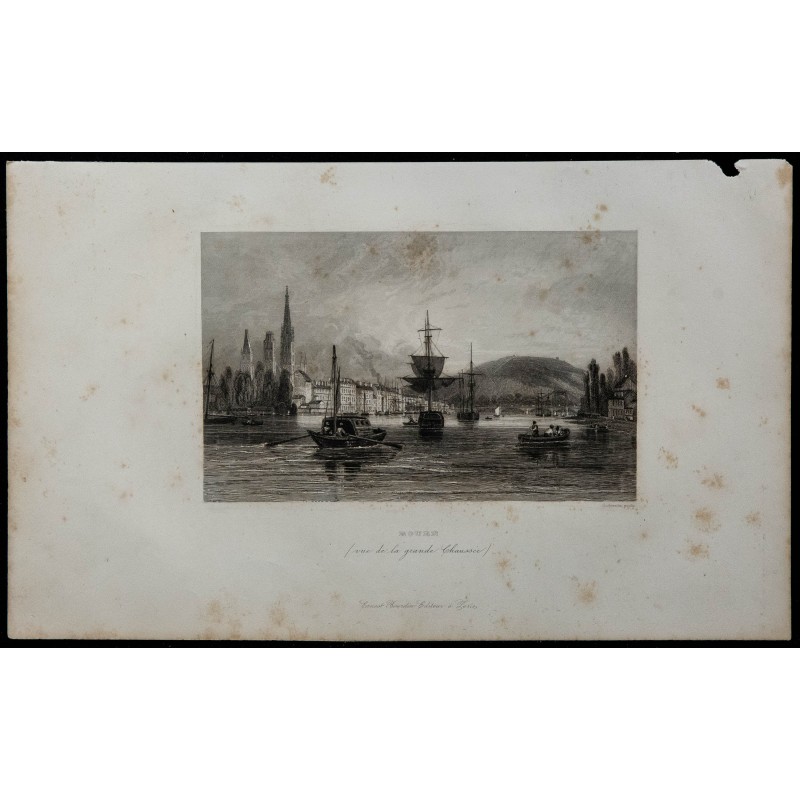 1844 - Vue de Rouen depuis la Seine 