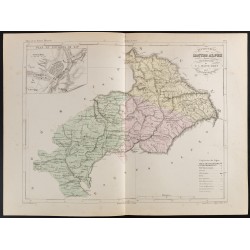 Gravure de 1855 - Carte du département des Hautes Alpes - 1