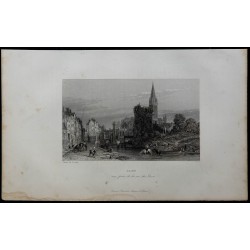 1844 - Vue de Caen depuis la rue des Quais 