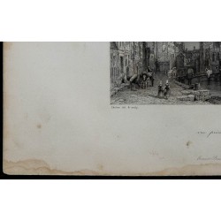 1844 - Vue de Caen depuis la rue des Quais 