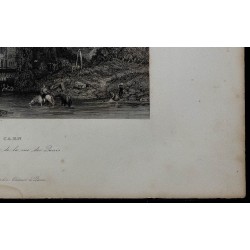 1844 - Vue de Caen depuis la rue des Quais 