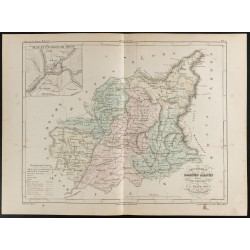 Gravure de 1855 - Carte du département des Alpes-de-Haute-Provence (Basses Alpes) - 1