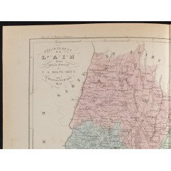 Gravure de 1855 - Carte du département de l'Ain - 2