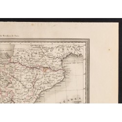 Gravure de 1840 - Carte d'Espagne et du Portugal - 3