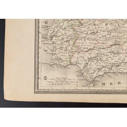 Gravure de 1840 - Carte d'Espagne et du Portugal - 4