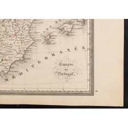Gravure de 1840 - Carte d'Espagne et du Portugal - 5