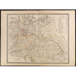 Gravure de 1840 - Carte d'Allemagne - 1