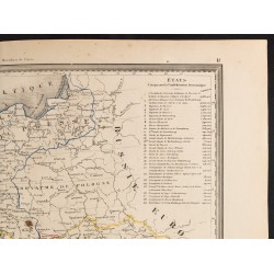 Gravure de 1840 - Carte d'Allemagne - 3