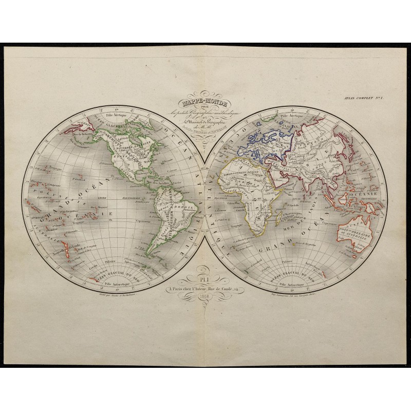 1868 - Carte du Monde 