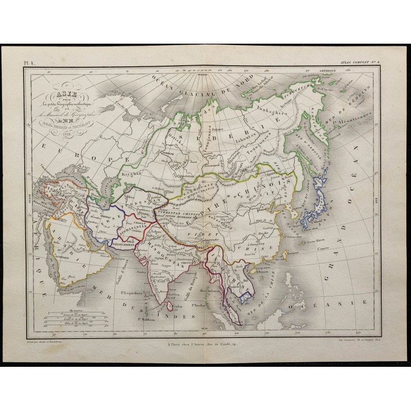 1868 - Carte de l'Asie 