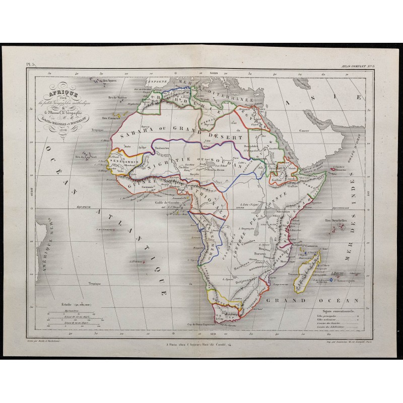 1868 - Carte de l'Afrique 