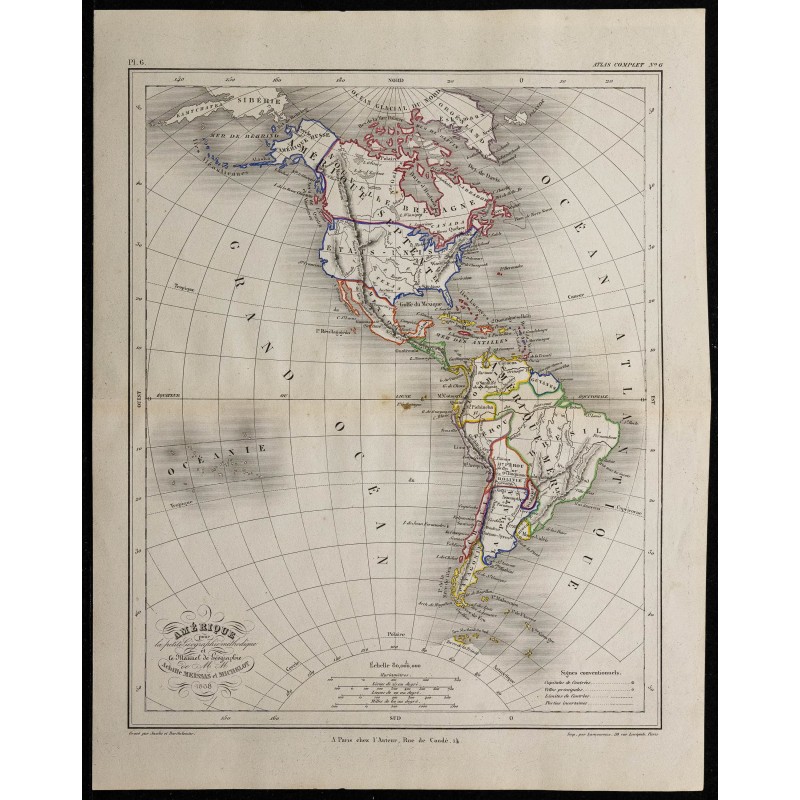 1868 - Carte de l'Amérique 