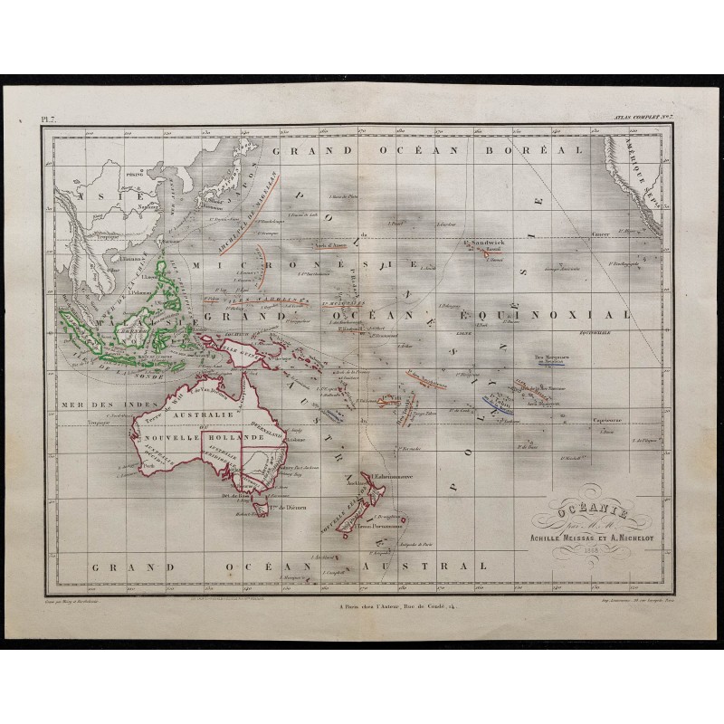 1868 - Carte de l'Océanie 