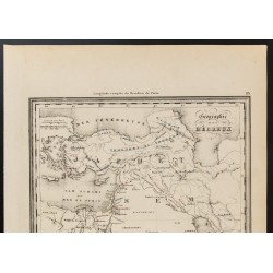Gravure de 1840 - Carte géographie des hébreux - 2