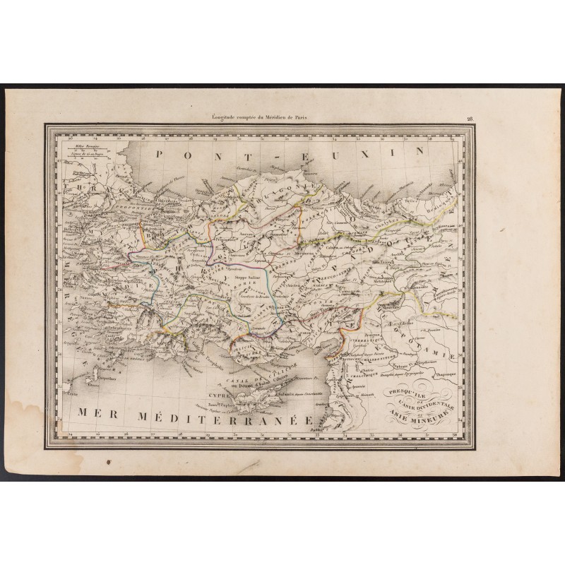 Gravure de 1840 - Carte de Turquie - 1