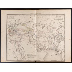 Gravure de 1840 - Carte de l'empire d'Alexandre le grand - 1
