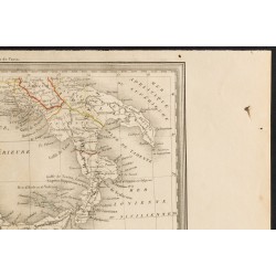 Gravure de 1840 - Carte de l'Italie ancienne (Sud) - 3