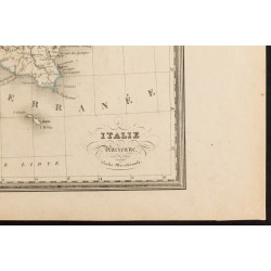 Gravure de 1840 - Carte de l'Italie ancienne (Sud) - 5