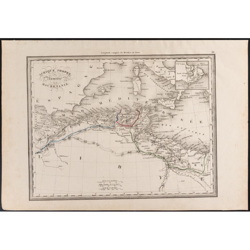 Gravure de 1840 - Afrique du Nord - Carthage - 1