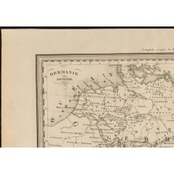 Gravure de 1840 - Carte de la Germanie - 2