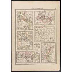 Gravure de 1840 - Cartes sur l'histoire romaine - 1