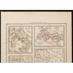 Gravure de 1840 - Cartes sur l'histoire romaine - 2
