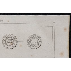 1844 - Planche de médailles et monnaies du XIème siècle 
