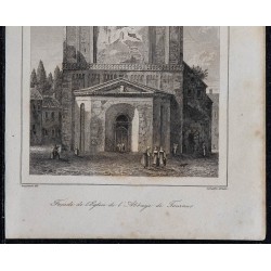 1844 - Vue de l'église de l'Abbaye de Tournus 