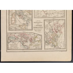 Gravure de 1840 - Cartes sur l'histoire romaine - 3