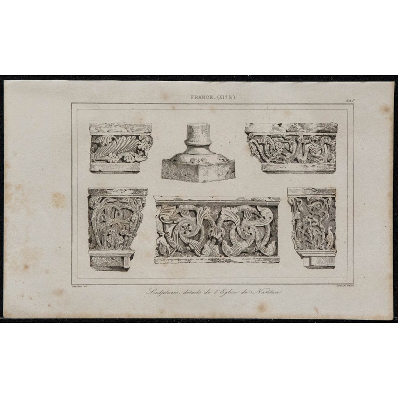 1844 - Détails sculpturaux de l'église de Nantua 