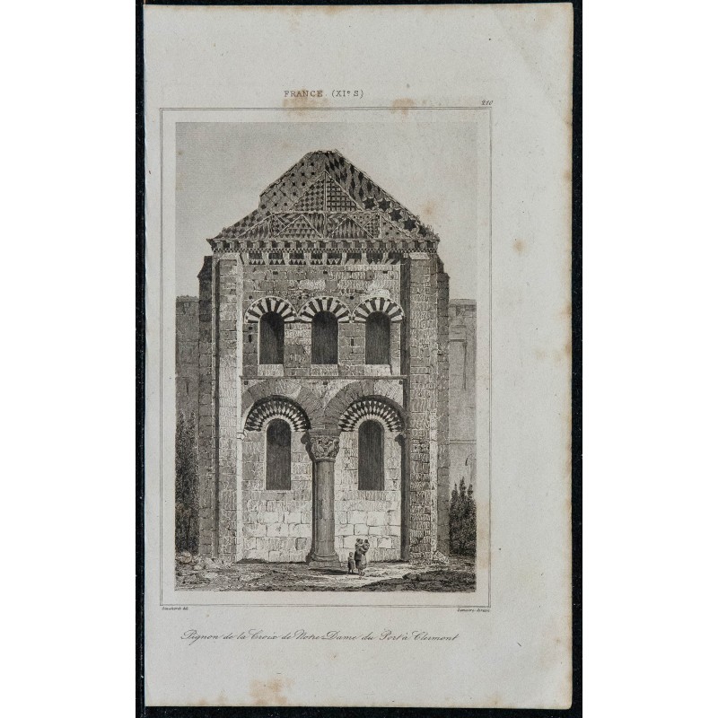 1844 - Vue du Pignon de la Croix de Notre-Dame du Port à Clermont 