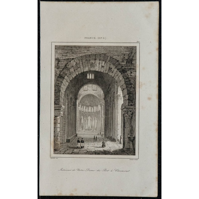 1844 - Intérieur de l'église Notre-Dame du Port à Clermont 