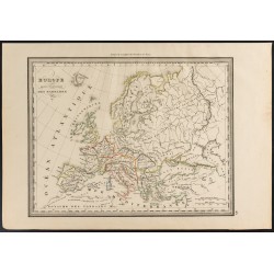 Gravure de 1840 - Europe après l'invasion des barbares - 1