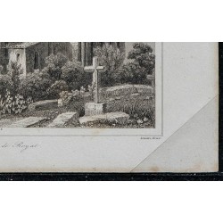1844 - Vue de l'Église Saint-Léger de Royat 