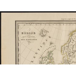 Gravure de 1840 - Europe après l'invasion des barbares - 2