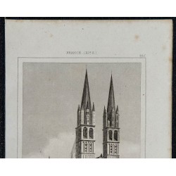 1844 - Vue de l'église Saint-Étienne de Caen 