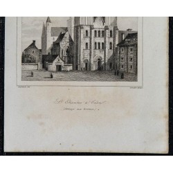 1844 - Vue de l'église Saint-Étienne de Caen 