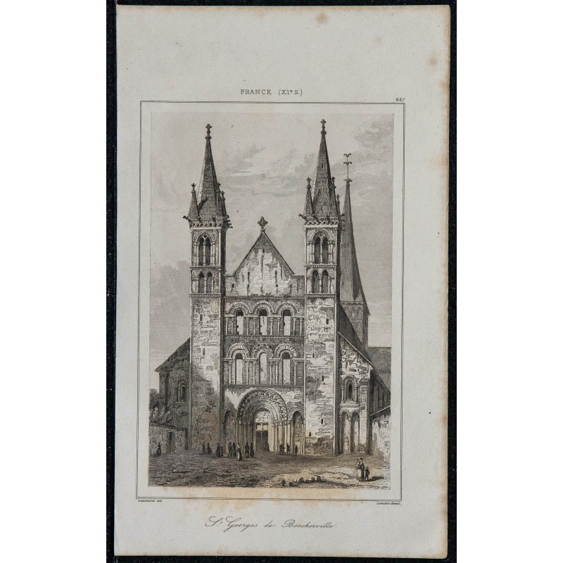 1844 - Vue de l'église Saint-Georges de Boscherville 