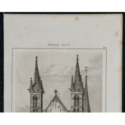 1844 - Vue de l'église Saint-Georges de Boscherville 