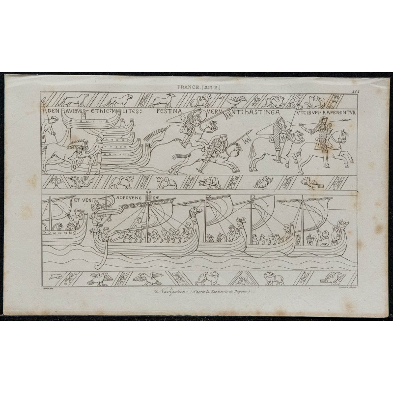 1844 - Vue de la navigation viking (Tapisserie de Bayeux) 