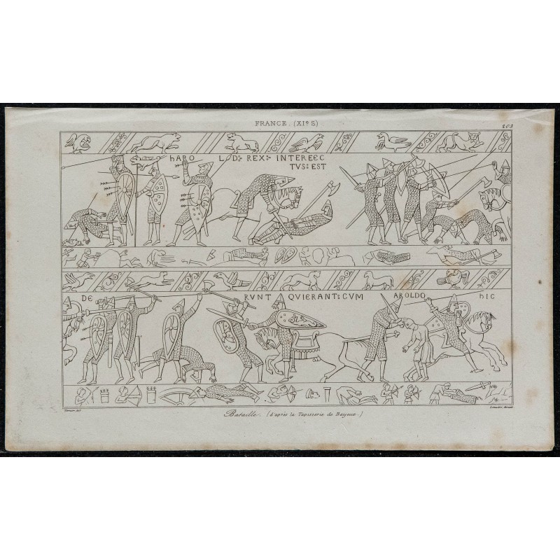 1844 - Scène de bataille d'après la Tapisserie de Bayeux 